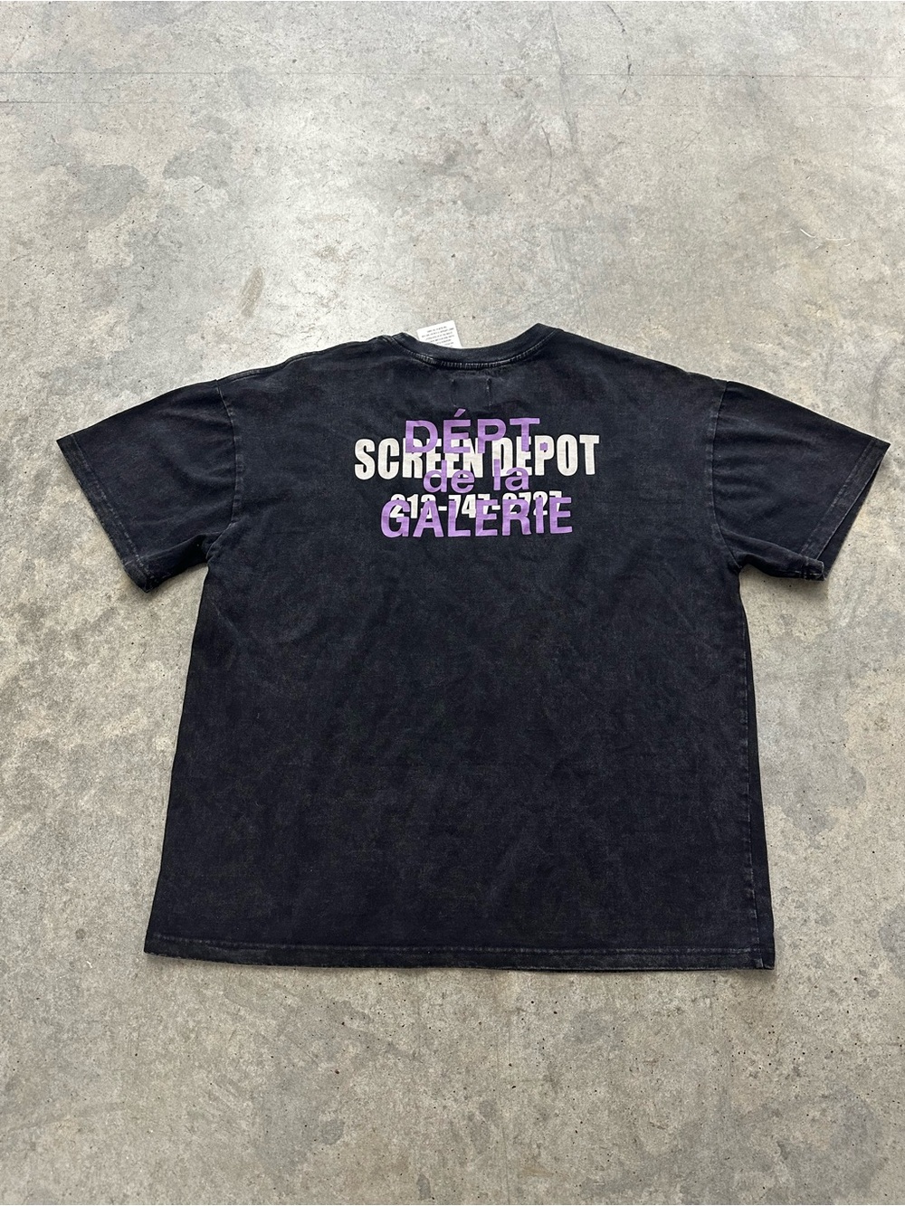 Gallery Dept Black Short-Sleeve Tee with Purple & White Back Print
